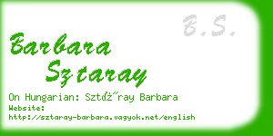 barbara sztaray business card